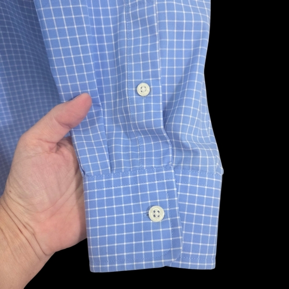 Ralph Lauren Black Label Blue Checkered Dress Shirt Size XL - Picture 2 of 6